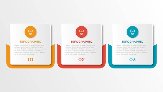 Plantilla de diseño de infografía vectorial con 3 opciones o pasos