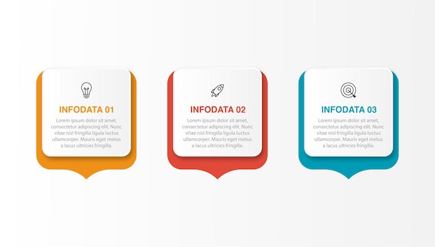 Plantilla de diseño de infografía vectorial con 3 opciones o pasos