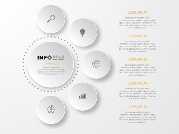 Plantilla de diseño de infografía vectorial con 3 opciones o pasos