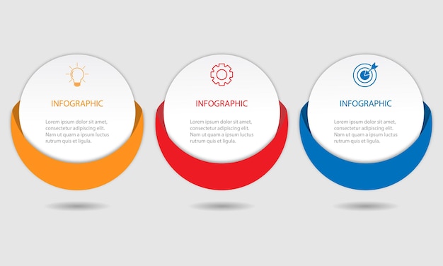Plantilla de diseño de infografía vectorial con 3 opciones o pasos