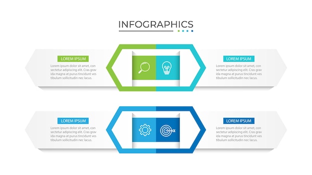 plantilla de diseño de infografía vectorial con 4 opciones o pasos