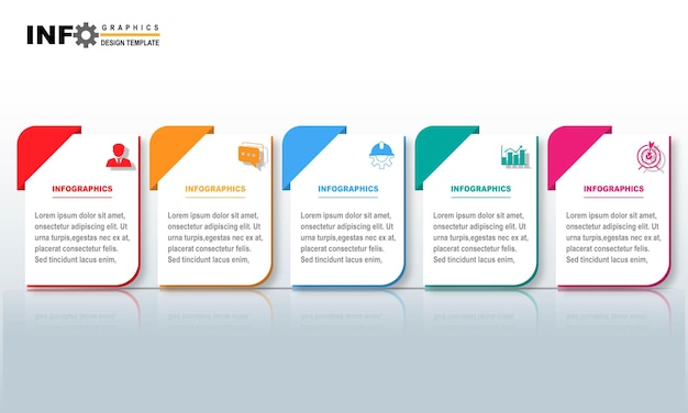 Plantilla de diseño de infografía vectorial con 5 opciones o pasos