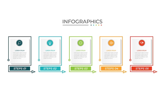 Plantilla de diseño de infografía vectorial con 5 opciones o pasos