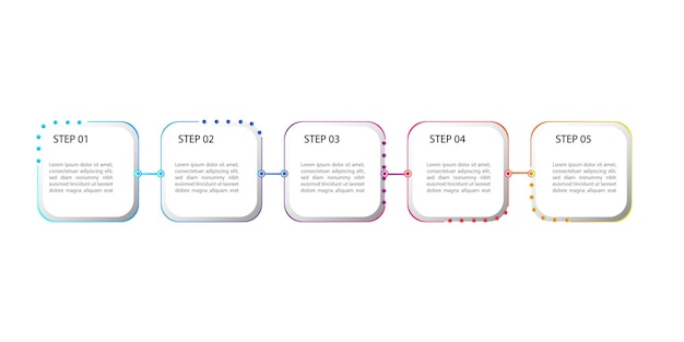 plantilla de diseño de infografía vectorial con 5 opciones o pasos