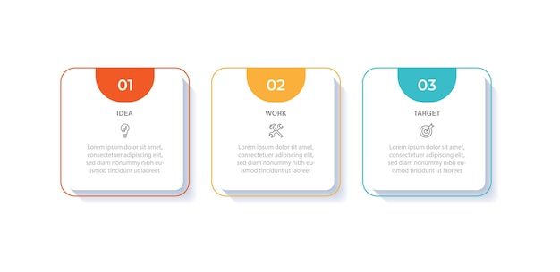 plantilla de diseño de infografía vectorial de negocios con iconos y 3 opciones o pasos
