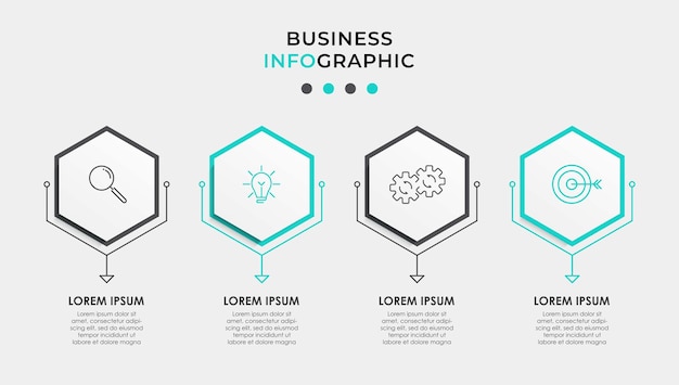 plantilla de diseño de infografía vectorial de negocios con iconos y 4 cuatro opciones o pasos