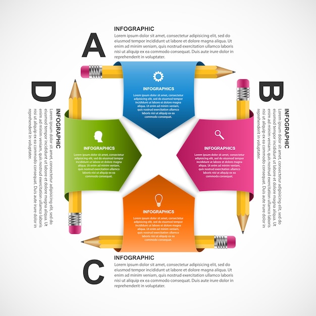 Plantilla de diseño de infografías de educación.