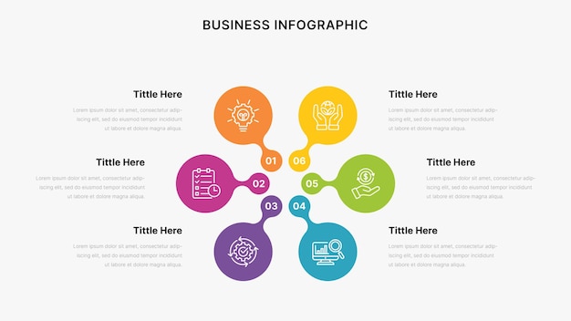 Vector plantilla de diseño de infografías empresariales de vector circular