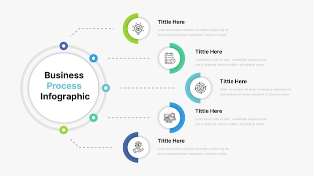 Vector plantilla de diseño de infografías empresariales de vector circular