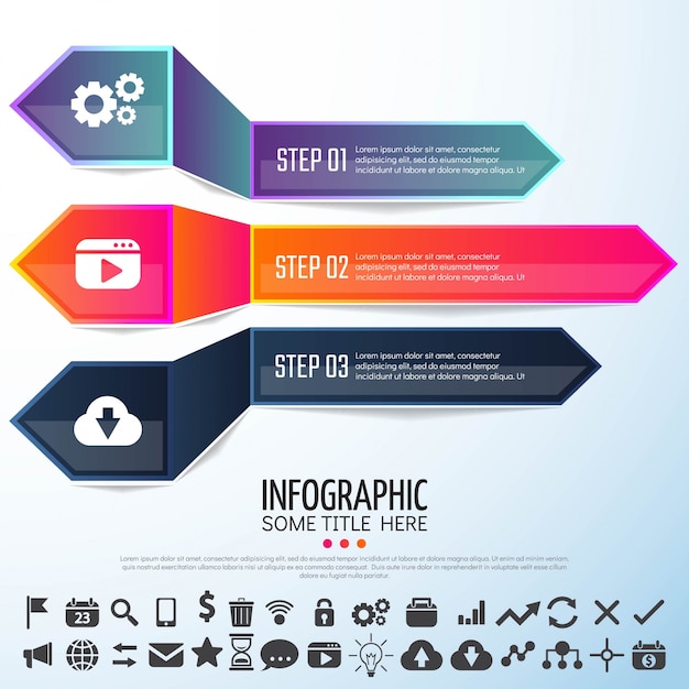 Vector plantilla de diseño de infografías de flecha