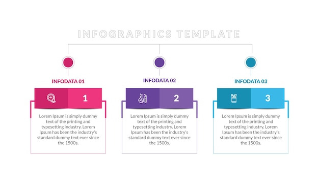 Plantilla de diseño de infografías de línea de tiempo de 3 pasos