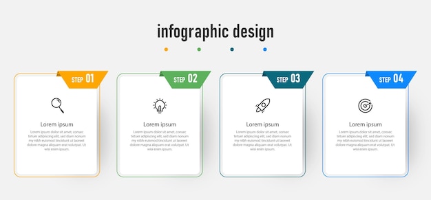 Plantilla de diseño de infografías de línea de tiempo de pasos de elemento