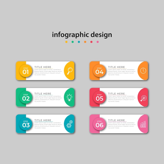 Plantilla de diseño de infografías de línea de tiempo de pasos vector premium