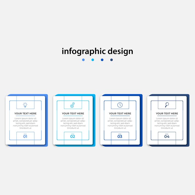 Plantilla de diseño de infografías de línea de tiempo de pasos Vector Premium