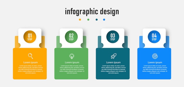 Plantilla de diseño de infografías de línea de tiempo de pasos