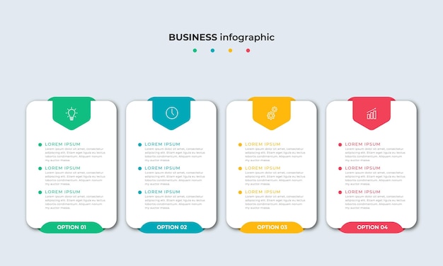 Plantilla de diseño de infografías de línea de tiempo de pasos