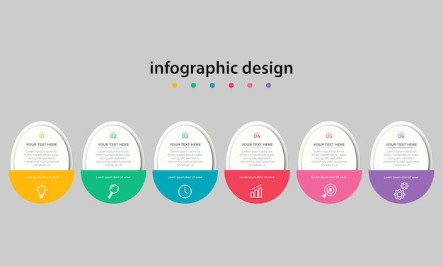 Plantilla de diseño de infografías de línea de tiempo de pasos
