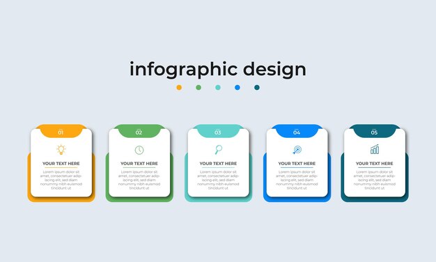 Plantilla de diseño de infografías de línea de tiempo de pasos