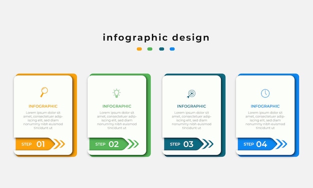 Plantilla de diseño de infografías de línea de tiempo de pasos