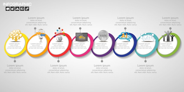 Plantilla de diseño de infografías de línea de tiempo