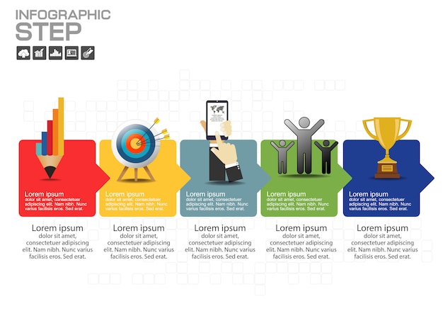 Plantilla de diseño de infografías de línea de tiempo