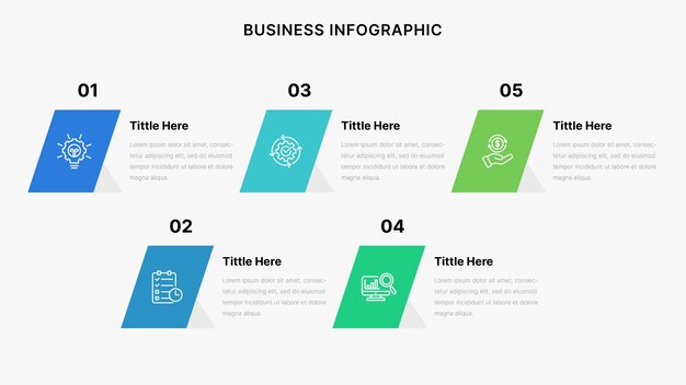 plantilla de diseño de infografías de negocios de línea de tiempo vectorial