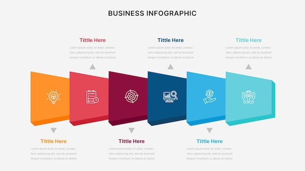plantilla de diseño de infografías de negocios de línea de tiempo vectorial