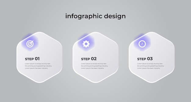 Plantilla de diseño de infografías de negocios de pasos modernos y creativos