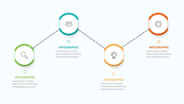 Plantilla de diseño infográfico con 4 opciones o pasos