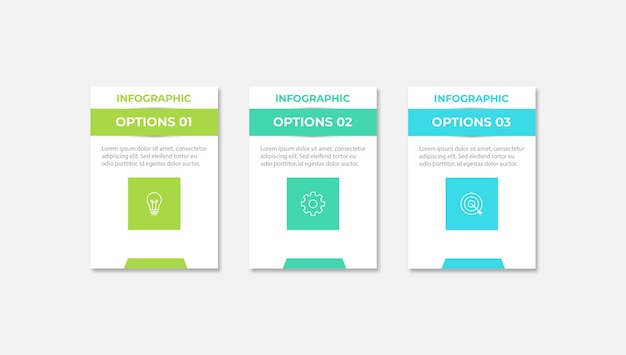 plantilla de diseño infográfico Concepto creativo con 3 pasos