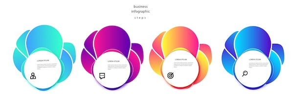Plantilla de diseño infográfico. Concepto creativo con 4 pasos.