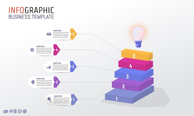 Plantilla de diseño infográfico por concepto de negocio