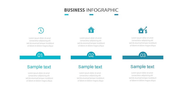 Plantilla de diseño infográfico empresarial con 3 opciones o pasos