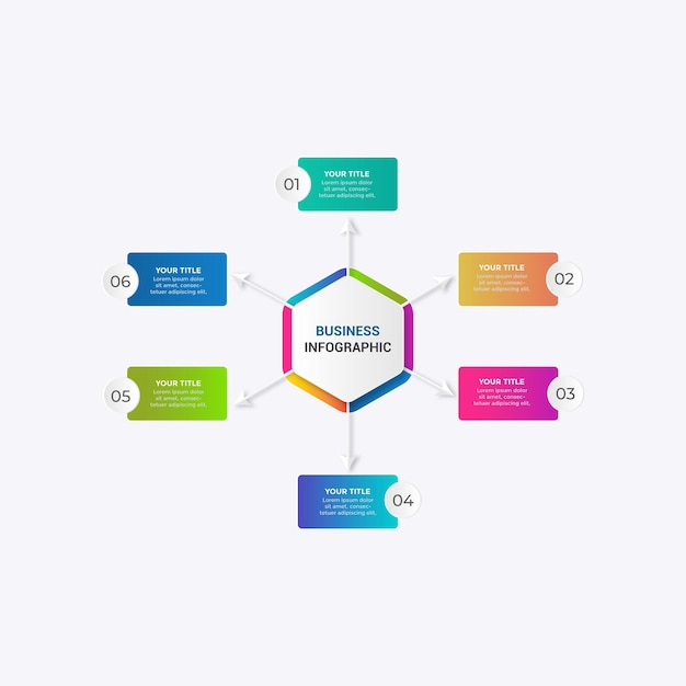 plantilla de diseño infográfico empresarial degradado moderno vectorial