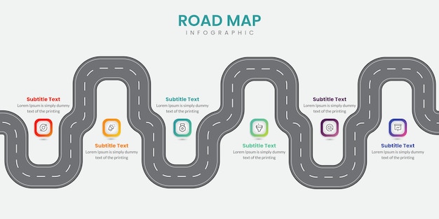 Plantilla de diseño infográfico de hoja de ruta con lugar para sus datos. ilustración vectorial