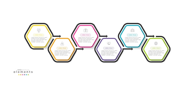 Plantilla de diseño infográfico con iconos y opciones o pasos.