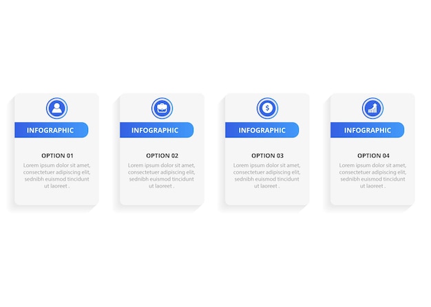 Vector plantilla de diseño infográfico con iconos y opciones o pasos.