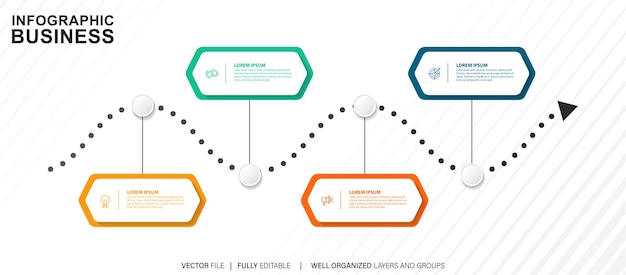 plantilla de diseño infográfico Ilustración vectorial