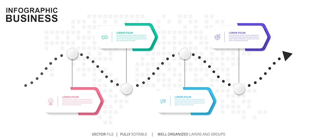 plantilla de diseño infográfico Ilustración vectorial