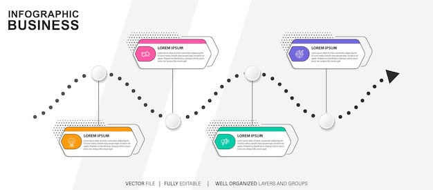 plantilla de diseño infográfico Ilustración vectorial