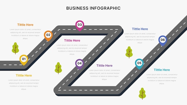 plantilla de diseño infográfico del informe anual de las hojas de ruta