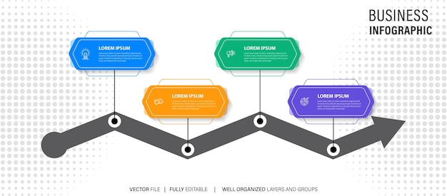 Plantilla de diseño infográfico con lugar para su ilustración de vector de datos