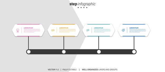 Plantilla de diseño infográfico con lugar para sus datos Ilustración vectorial