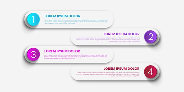 Plantilla de diseño infográfico moderno de 4 pasos
