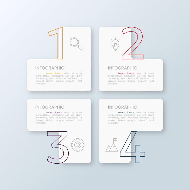 plantilla de diseño infográfico con números e iconos