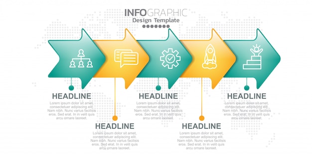 Plantilla de diseño infográfico con opciones o pasos.