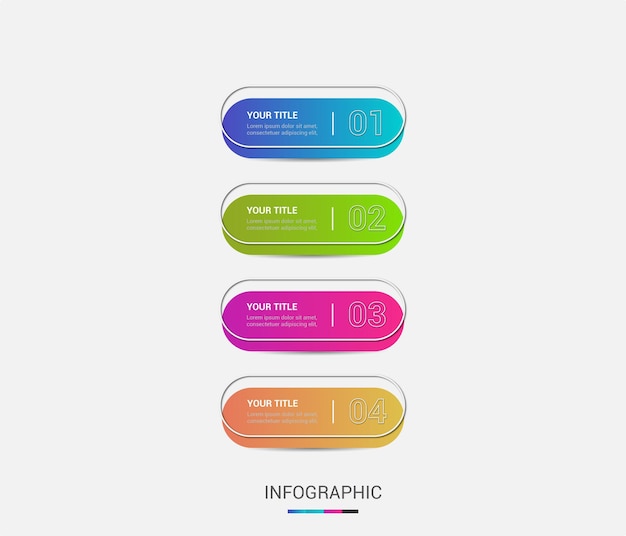 plantilla de diseño infográfico de presentación colorida vectorial 3d