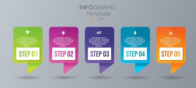 La plantilla de diseño infográfico se puede utilizar para el diseño web de diagramas de diseño de flujo de trabajo.