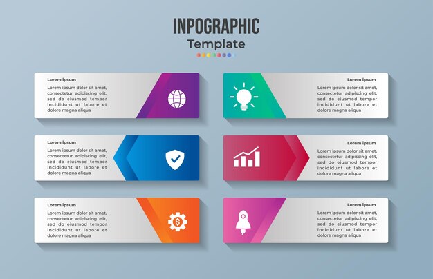 La plantilla de diseño infográfico se puede utilizar para el diseño web de opciones de número de diagrama de diseño de flujo de trabajo en