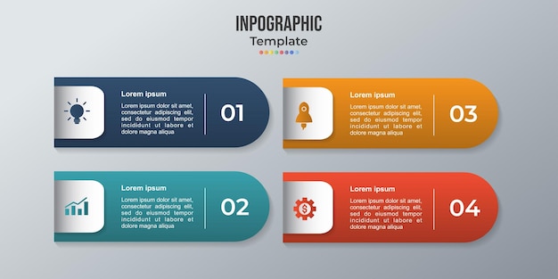 La plantilla de diseño infográfico se puede utilizar para el diseño web de opciones de número de diagrama de diseño de flujo de trabajo en